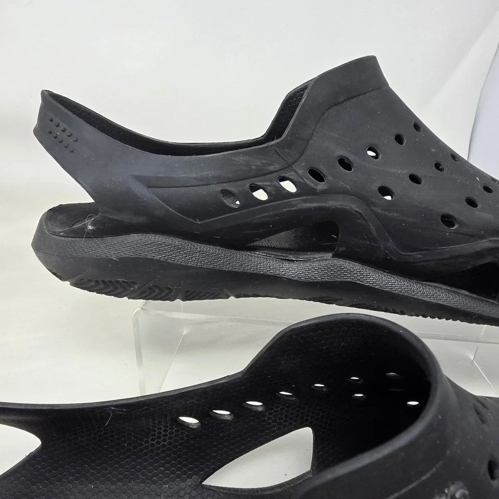 Crocs Swiftwater Wave Sandals Mens 13 Black Excellent Water Shoes Clogs Slip On